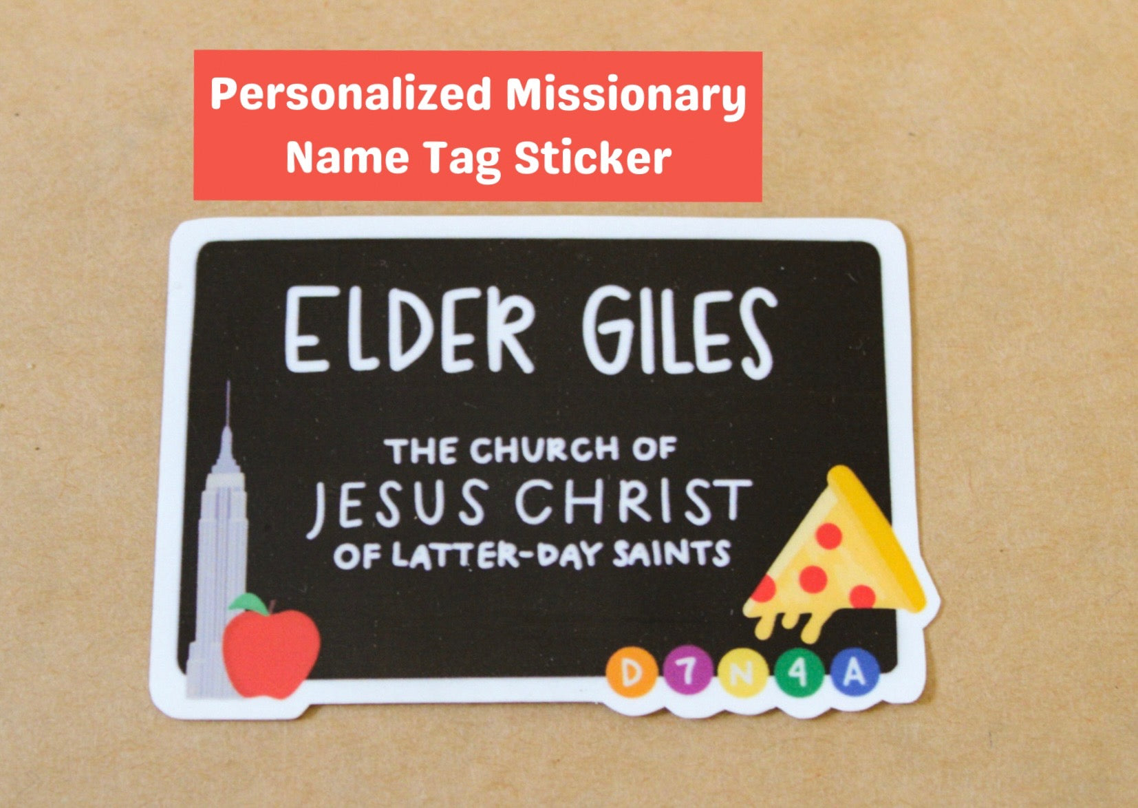 Customizable LDS Missionary Name Tag Sticker Sunbeam Stickers