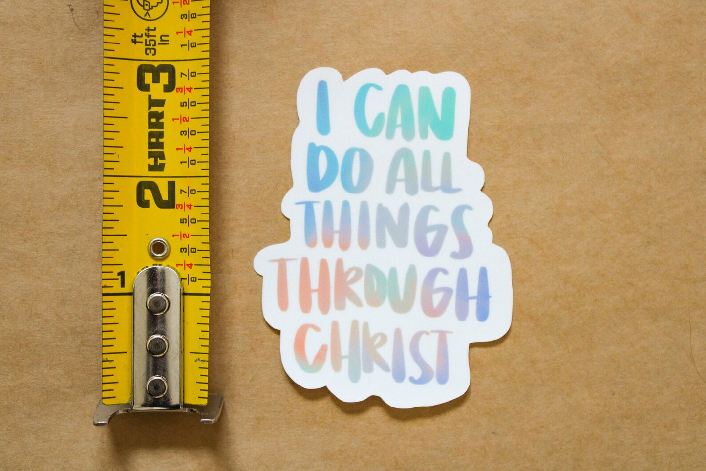 Philippians 4:13 - I Can Do All Things Through Christ (Colored Words) - Sunbeam Stickers
