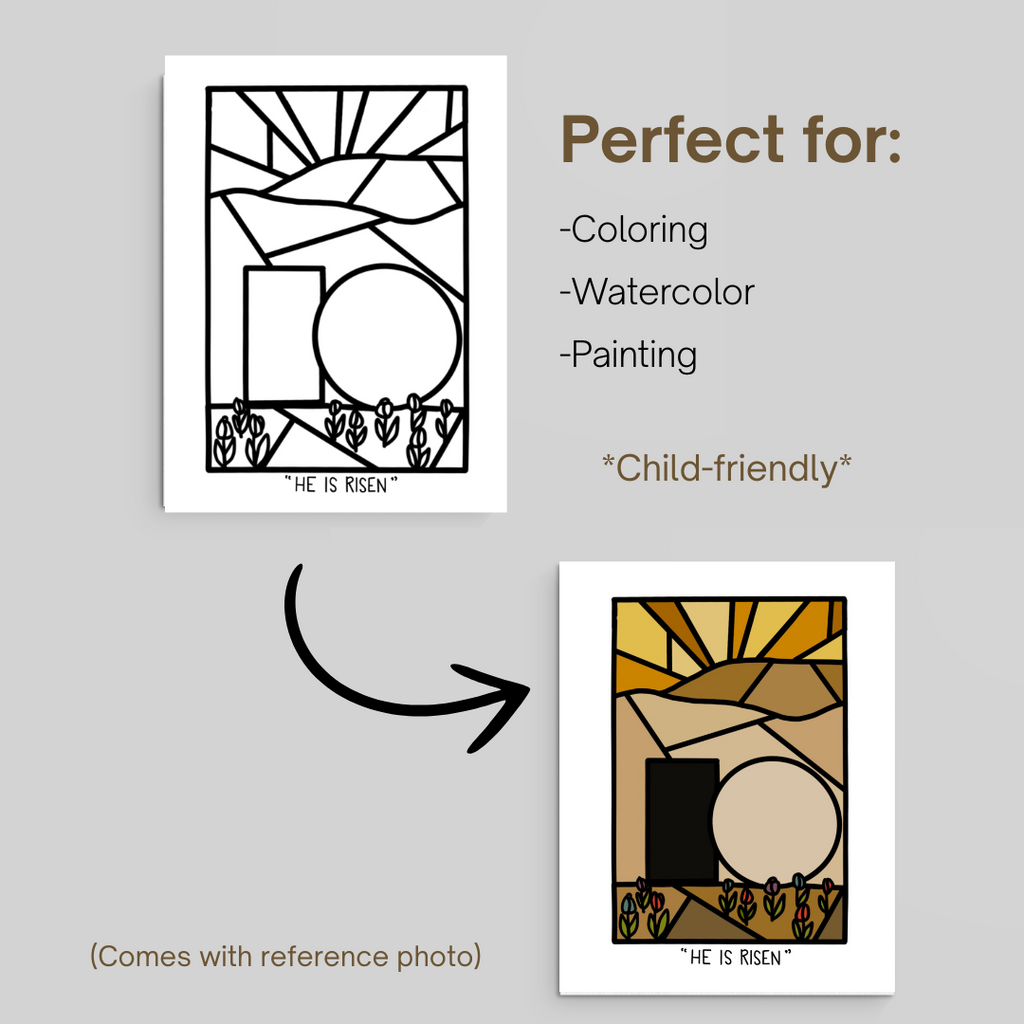 He is Risen Coloring Sheet Digital Download