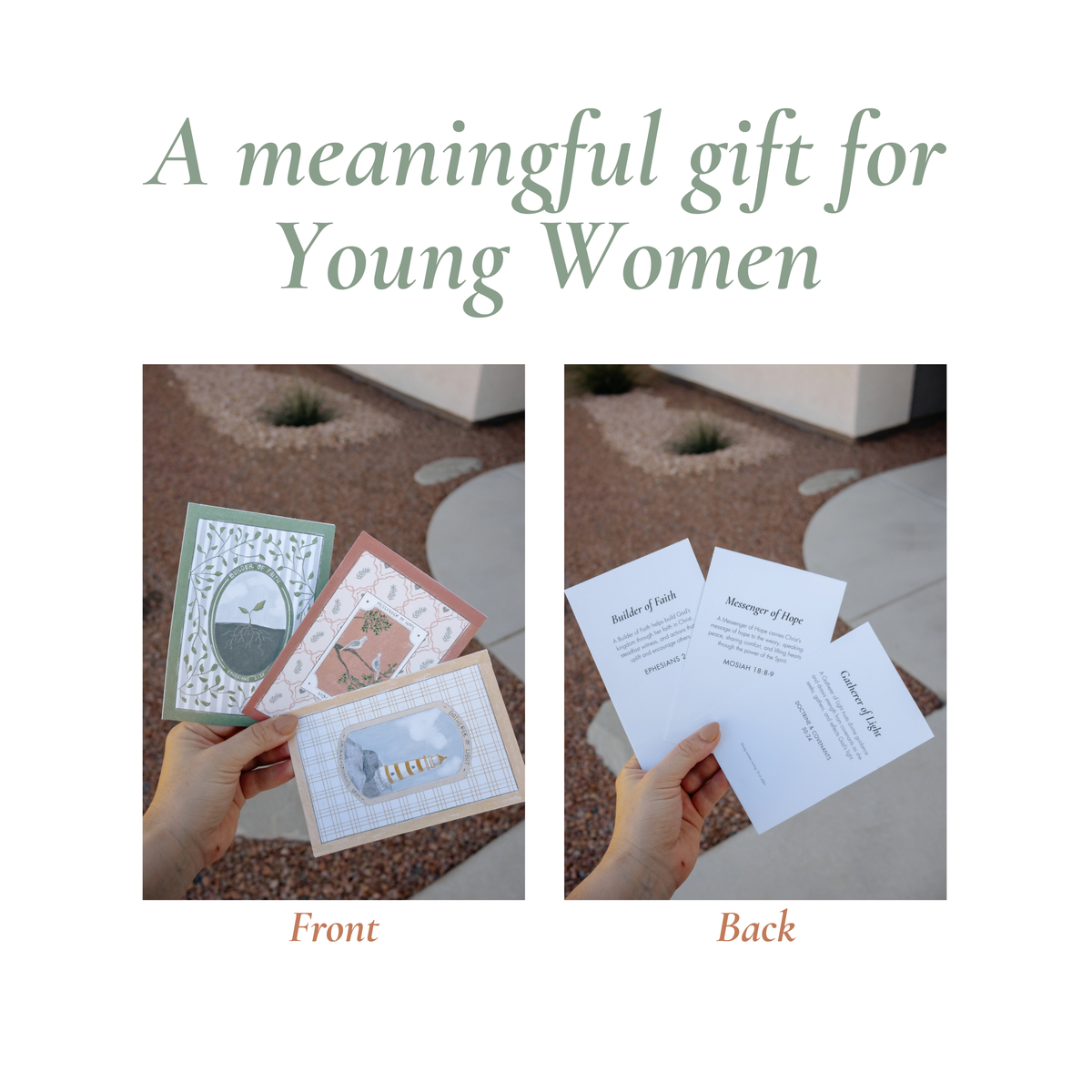 Young Women Class Name Printable | Builder of Faith, Messenger of Hope, Gatherer of Light