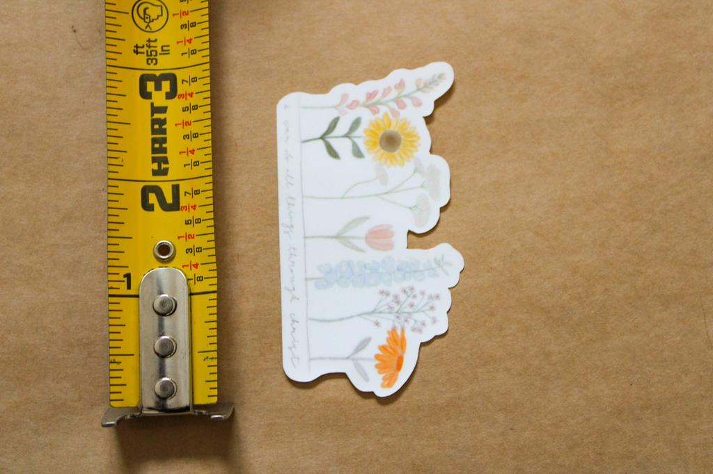 Philippians 4:13 - I Can Do All Things Through Christ (Assorted Flowers) - Sunbeam Stickers