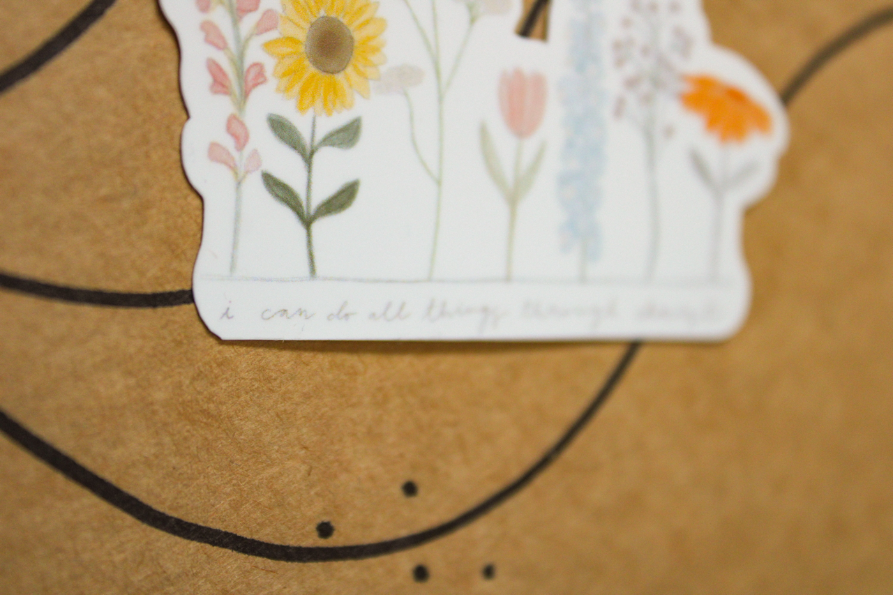 Philippians 4:13 - I Can Do All Things Through Christ (Assorted Flowers) - Sunbeam Stickers