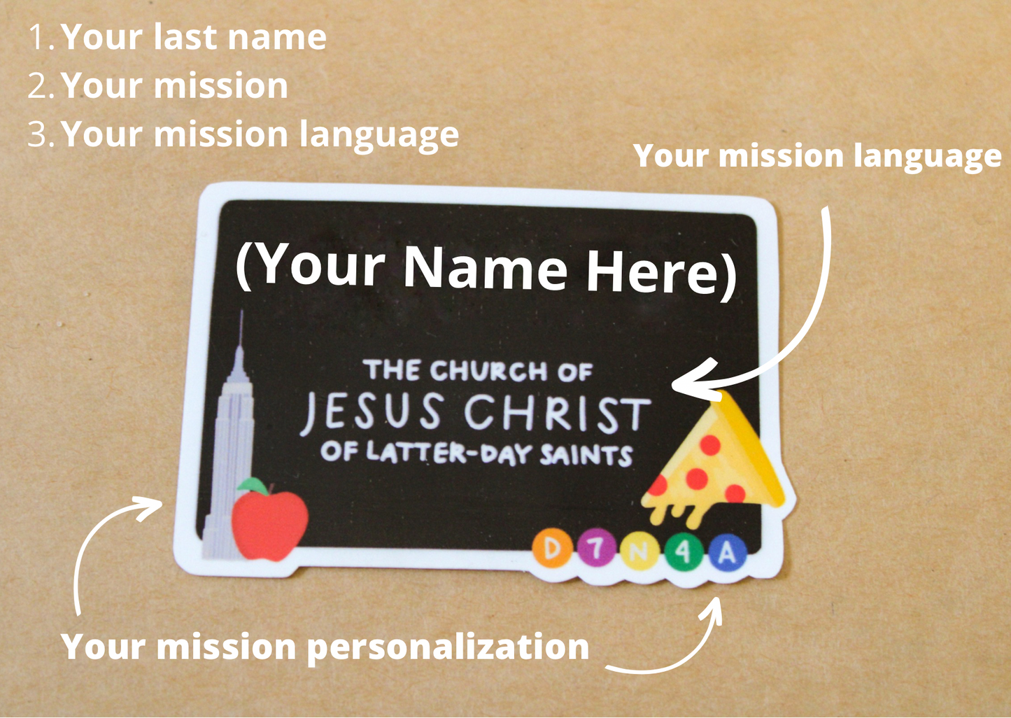 Customizable LDS Missionary Name Tag Sticker