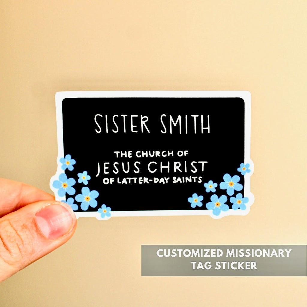 Customizable Flower LDS Missionary Name Tag Sticker - Sunbeam Stickers