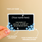 Customizable Flower LDS Missionary Name Tag Sticker - Sunbeam Stickers