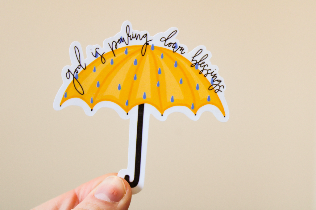 God is Pouring Down Blessings - Sunbeam Stickers