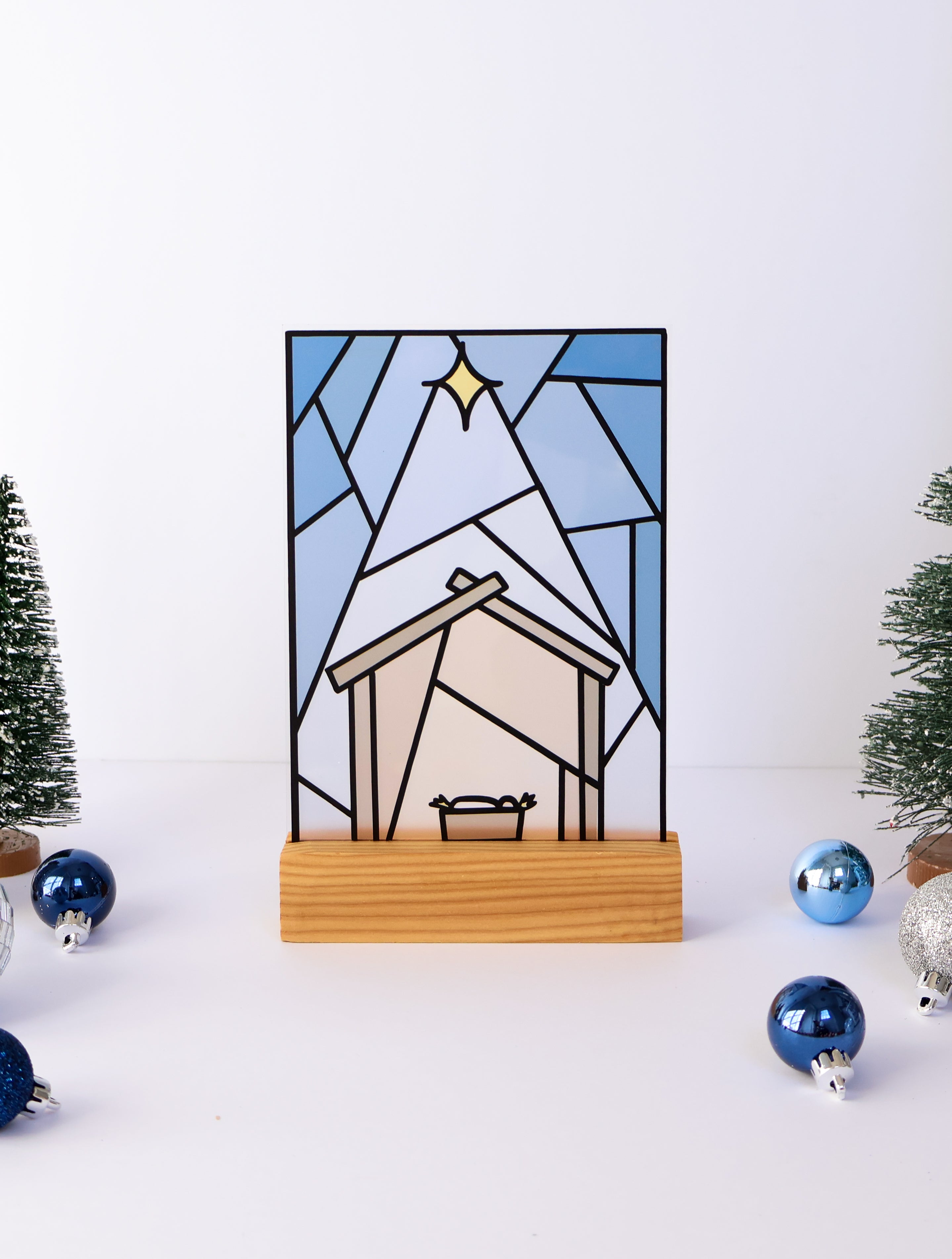 Christ is Born Faux Stained Glass