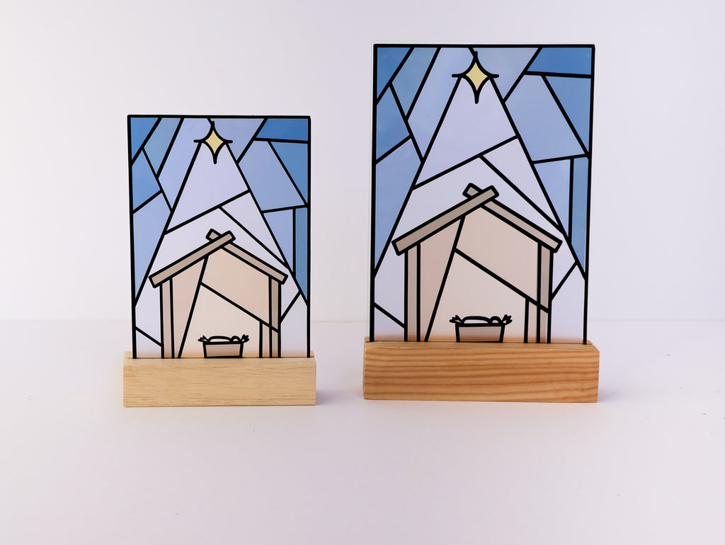 Christ is Born Faux Stained Glass