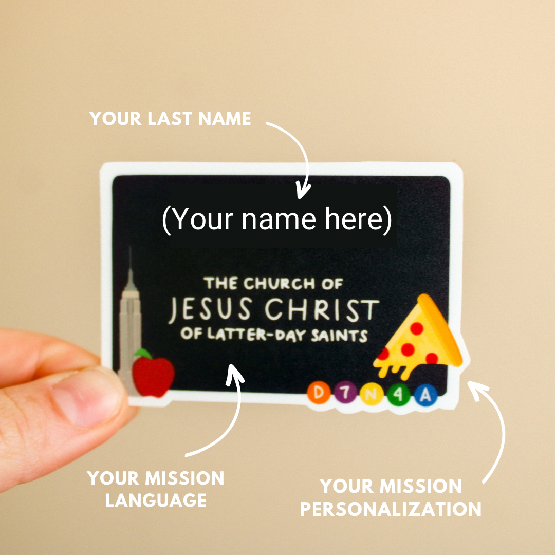 Customizable LDS Missionary Name Tag Sticker - Sunbeam Stickers