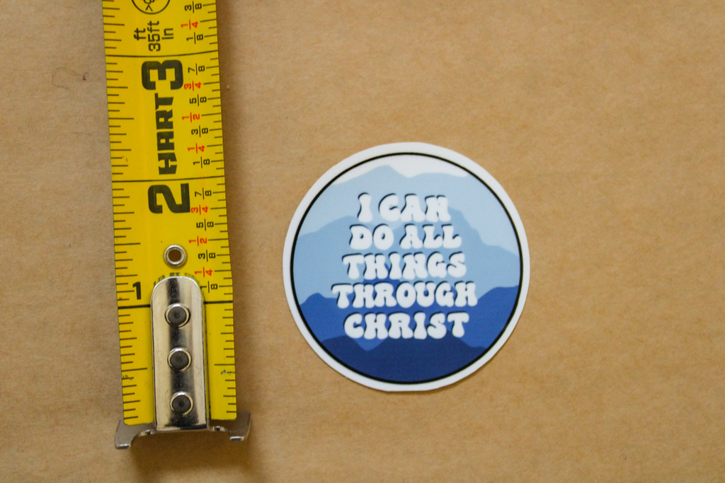 Philippians 4:13 - I Can Do All Things Through Christ (Retro) - Sunbeam Stickers