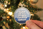Philippians 4:13 - I Can Do All Things Through Christ (Retro) - Sunbeam Stickers