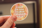 Philippians 4:13 - I Can Do All Things Through Christ (Retro) - Sunbeam Stickers