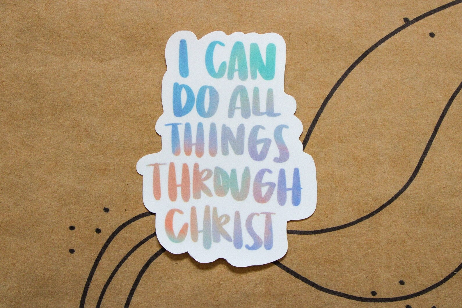 Philippians 4:13 - I Can Do All Things Through Christ (Colored Words) - Sunbeam Stickers